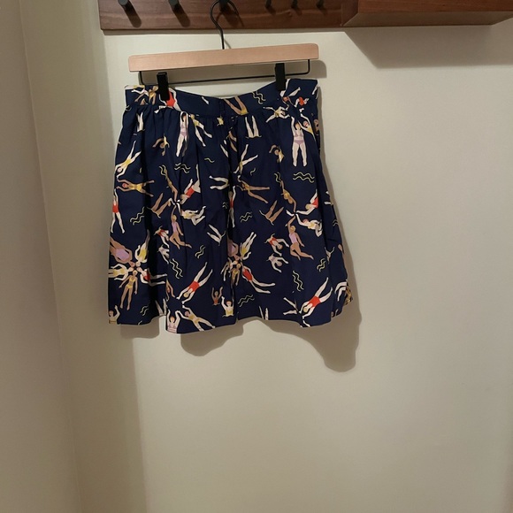 ModCloth Synchronized Swimmers Mini Skirt Blue Sz L - Picture 3 of 5